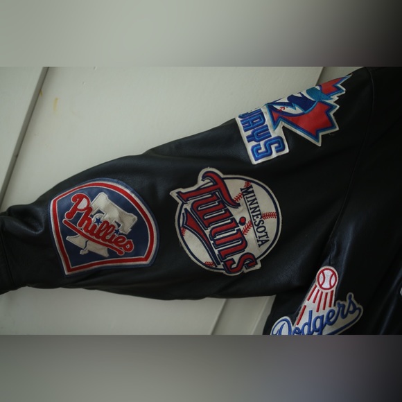 JH Design MLB Patch Real LeatherJacket - Picture 11 of 11